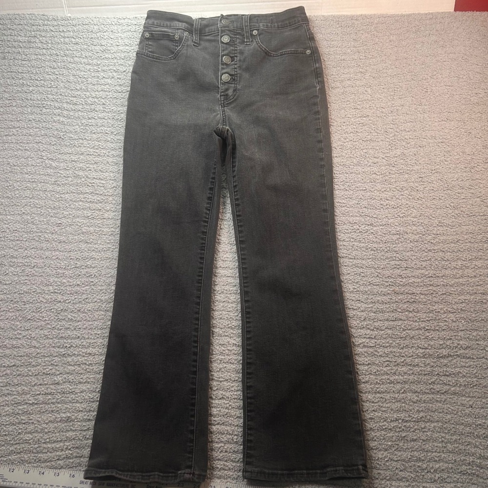 Madewell Cali Demi-Boot Jeans Button Fly Black 28 Indie Sleaze Minimalist Street